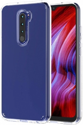 Xiaomi Redmi Note 8 Pro Kılıf Korumalı Kenarları Silikon Arkası Sert Coss Kapak  - Şeffaf