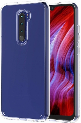 Xiaomi Redmi Note 8 Pro Kılıf Korumalı Kenarları Silikon Arkası Sert Coss Kapak  - Şeffaf