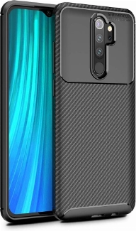 Xiaomi Redmi Note 8 Pro Kılıf Silikon Parmak İzi Bırakmayan Karbon Soft Negro Kapak - Siyah