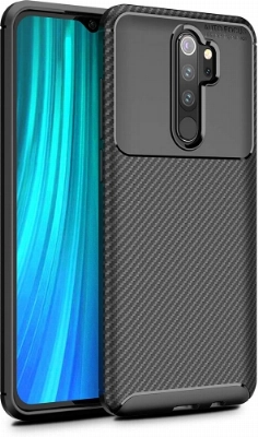 Xiaomi Redmi Note 8 Pro Kılıf Silikon Parmak İzi Bırakmayan Karbon Soft Negro Kapak - Siyah