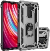 Xiaomi Redmi Note 8 Pro Kılıf Silikon Zırhlı Standlı Yüzüklü Mıknatıslı Tank Kapak - Gri