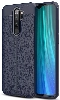 Xiaomi Redmi Note 8 Pro Kılıf Deri Görünümlü Lüks Parmak İzi Bırakmaz Niss Silikon Kapak - Lacivert