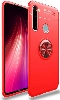 Xiaomi Redmi Note 8T Kılıf Renkli Silikon Yüzüklü Standlı Auto Focus Ravel Kapak - Kırmızı