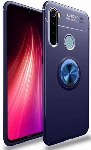 Xiaomi Redmi Note 8T Kılıf Renkli Silikon Yüzüklü Standlı Auto Focus Ravel Kapak - Mavi