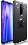 Xiaomi Redmi Note 8T Kılıf Renkli Silikon Yüzüklü Standlı Auto Focus Ravel Kapak - Siyah