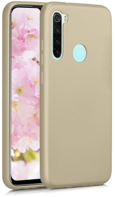 Xiaomi Redmi Note 8T Kılıf İnce Soft Mat Renkli Esnek Silikon Kapak - Gold