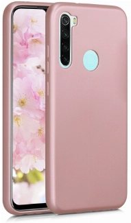 Xiaomi Redmi Note 8T Kılıf İnce Soft Mat Renkli Esnek Silikon Kapak - Rose Gold