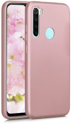 Xiaomi Redmi Note 8T Kılıf İnce Soft Mat Renkli Esnek Silikon Kapak - Rose Gold