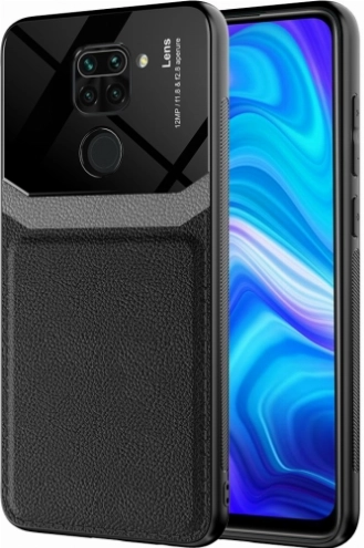 Xiaomi Redmi Note 9 Kılıf Deri Görünümlü Emiks Kapak - Siyah