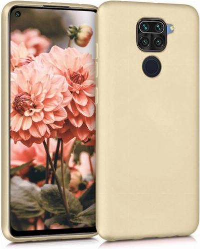 Xiaomi Redmi Note 9 Kılıf İnce Soft Mat Renkli Esnek Silikon Kapak - Gold