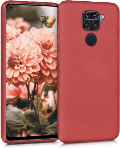 Xiaomi Redmi Note 9 Kılıf İnce Soft Mat Renkli Esnek Silikon Kapak - Kırmızı