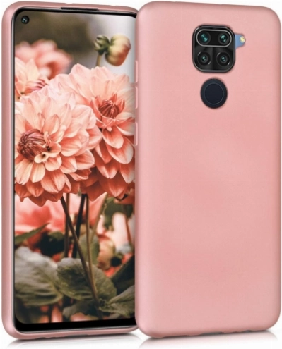 Xiaomi Redmi Note 9 Kılıf İnce Soft Mat Renkli Esnek Silikon Kapak - Rose Gold