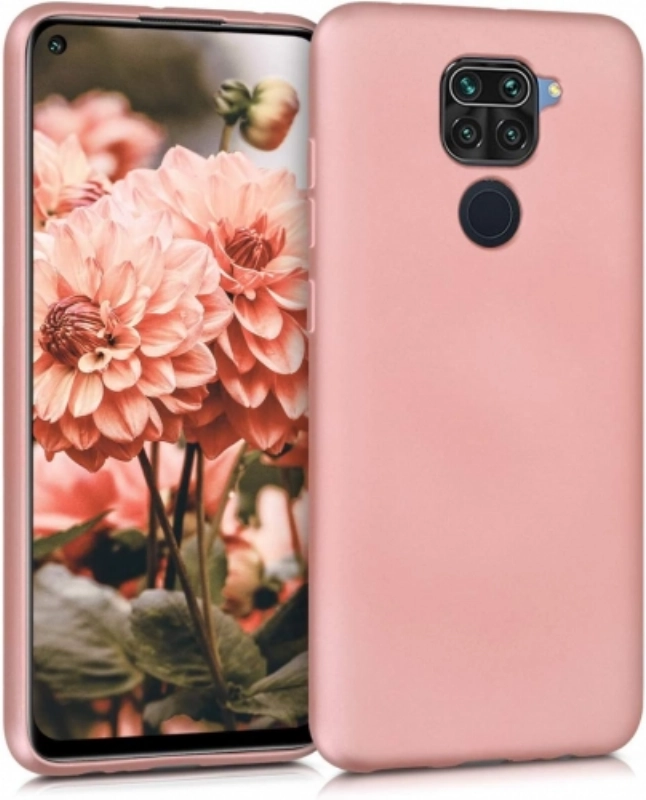 Xiaomi Redmi Note 9 Kılıf İnce Soft Mat Renkli Esnek Silikon Kapak - Rose Gold