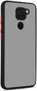 Xiaomi Redmi Note 9 Kılıf Kamera Korumalı Arkası Şeffaf Mat Silikon Kapak - Siyah