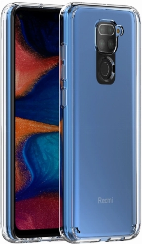 Xiaomi Redmi Note 9 Kılıf Korumalı Kenarları Silikon Arkası Sert Coss Kapak  - Şeffaf