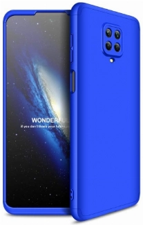 Xiaomi Redmi Note 9 Pro Kılıf 3 Parçalı 360 Tam Korumalı Rubber AYS Kapak - Mavi