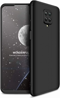 Xiaomi Redmi Note 9 Pro Kılıf 3 Parçalı 360 Tam Korumalı Rubber AYS Kapak - Siyah