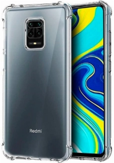 Xiaomi Redmi Note 9 Pro Kılıf Silikon Köşe Korumalı Airbag Darbe Emici Kapak - Şeffaf