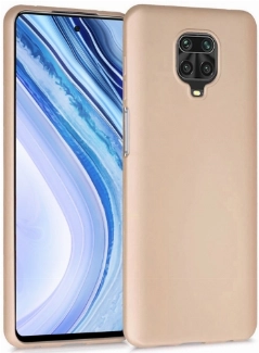 Xiaomi Redmi Note 9 Pro Kılıf İnce Soft Mat Renkli Esnek Silikon Kapak - Gold