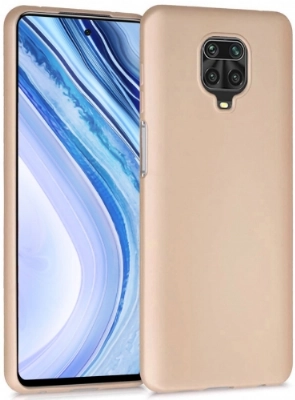 Xiaomi Redmi Note 9 Pro Kılıf İnce Soft Mat Renkli Esnek Silikon Kapak - Gold