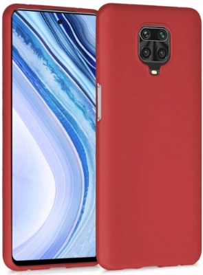 Xiaomi Redmi Note 9 Pro Kılıf İnce Soft Mat Renkli Esnek Silikon Kapak - Kırmızı