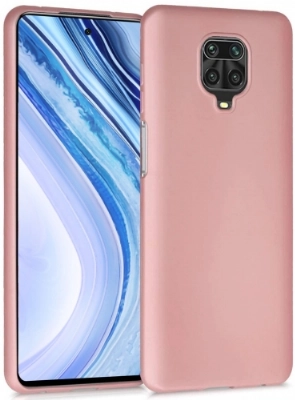 Xiaomi Redmi Note 9 Pro Kılıf İnce Soft Mat Renkli Esnek Silikon Kapak - Rose Gold