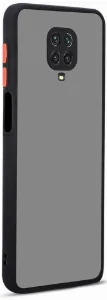 Xiaomi Redmi Note 9 Pro Kılıf Kamera Korumalı Arkası Şeffaf Mat Silikon Kapak - Siyah