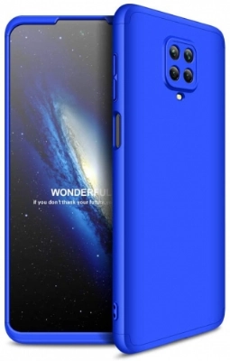 Xiaomi Redmi Note 9s Kılıf 3 Parçalı 360 Tam Korumalı Rubber AYS Kapak - Mavi