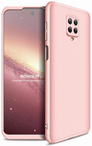 Xiaomi Redmi Note 9s Kılıf 3 Parçalı 360 Tam Korumalı Rubber AYS Kapak - Rose Gold