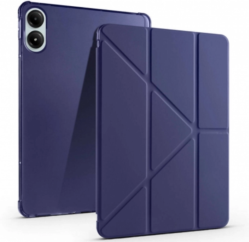 Xiaomi Redmi Pad Pro Tablet Kılıfı Standlı Tri Folding Kalemlikli Silikon Smart Cover - Lacivert