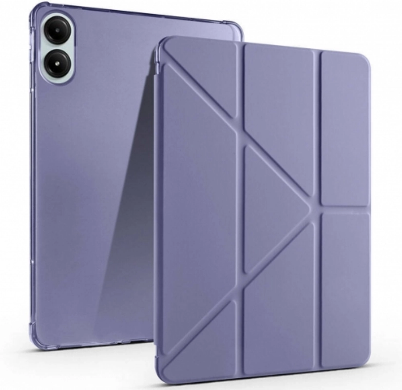 Xiaomi Redmi Pad Pro Tablet Kılıfı Standlı Tri Folding Kalemlikli Silikon Smart Cover - Mor