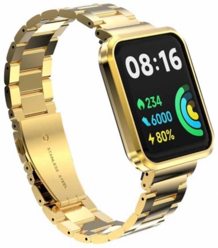 Xiaomi Redmi Watch 2 Lite Metal Kordon Klipsli Renkli KRD-60 - Gold