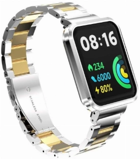 Xiaomi Redmi Watch 2 Lite Metal Kordon Klipsli Renkli KRD-60 - Gümüş - Gold