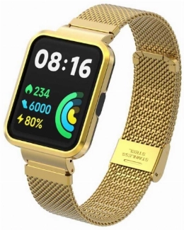 Xiaomi Redmi Watch 2 Lite Metal Örgülü Klipsli Kordon KRD-66 - Gold