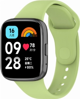 Xiaomi Redmi Watch 3 Active Klasik Kordon Renkli Delikli Yumuşak Silikon Kordon  - Açık Yeşil