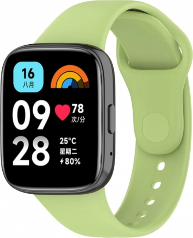 Xiaomi Redmi Watch 3 Active Klasik Kordon Renkli Delikli Yumuşak Silikon Kordon  - Açık Yeşil