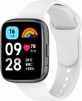 Xiaomi Redmi Watch 3 Active Klasik Kordon Renkli Delikli Yumuşak Silikon Kordon  - Beyaz