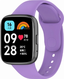 Xiaomi Redmi Watch 3 Active Klasik Kordon Renkli Delikli Yumuşak Silikon Kordon  - Lila