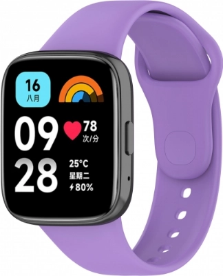 Xiaomi Redmi Watch 3 Active Klasik Kordon Renkli Delikli Yumuşak Silikon Kordon  - Lila