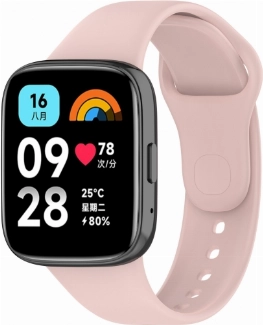 Xiaomi Redmi Watch 3 Active Klasik Kordon Renkli Delikli Yumuşak Silikon Kordon  - Pembe