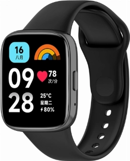 Xiaomi Redmi Watch 3 Active Klasik Kordon Renkli Delikli Yumuşak Silikon Kordon  - Siyah