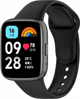 Xiaomi Redmi Watch 3 Active Klasik Kordon Renkli Delikli Yumuşak Silikon Kordon  - Siyah