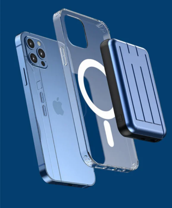 Xipin MagSafe Apple iPhone 12 13 Serisi 5000 mAh Powerbank T109s - Mavi