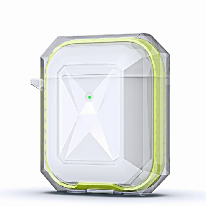 Zore Apple Airpods Airbag Şeffaf Koruma Kılıfı Geo Silikon Kapak - Sarı