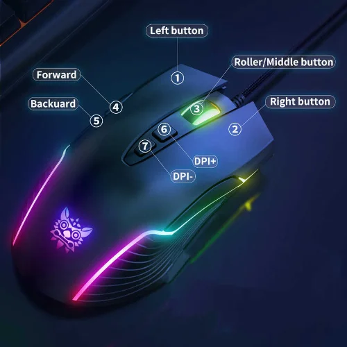 Zore Onikuma CW905 RGB Oyuncu Mouse - Siyah