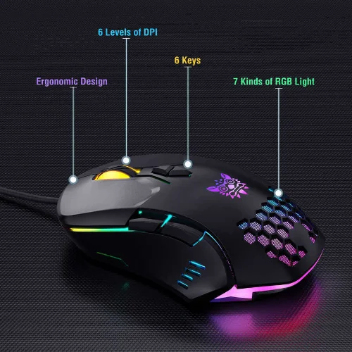 Zore Onikuma G21 RGB Oyuncu Klavye Mouse Seti - Siyah