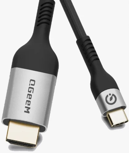 Zore QG06 8K 60 Hz Görüntü Kalitesi Type-C to HDMI Kablo 1.8M - Gri