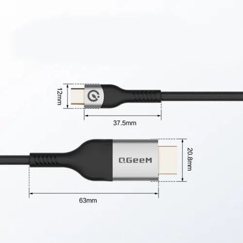 Zore QG06 8K 60 Hz Görüntü Kalitesi Type-C to HDMI Kablo 1.8M - Gri