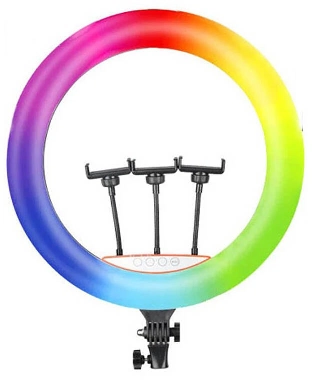 Zore RGB Light 45cm Işıklı Telefon Tutucu Ring Light - Siyah