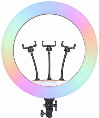 Zore RGB Light 56cm Işıklı Telefon Tutucu Ring Light - Siyah